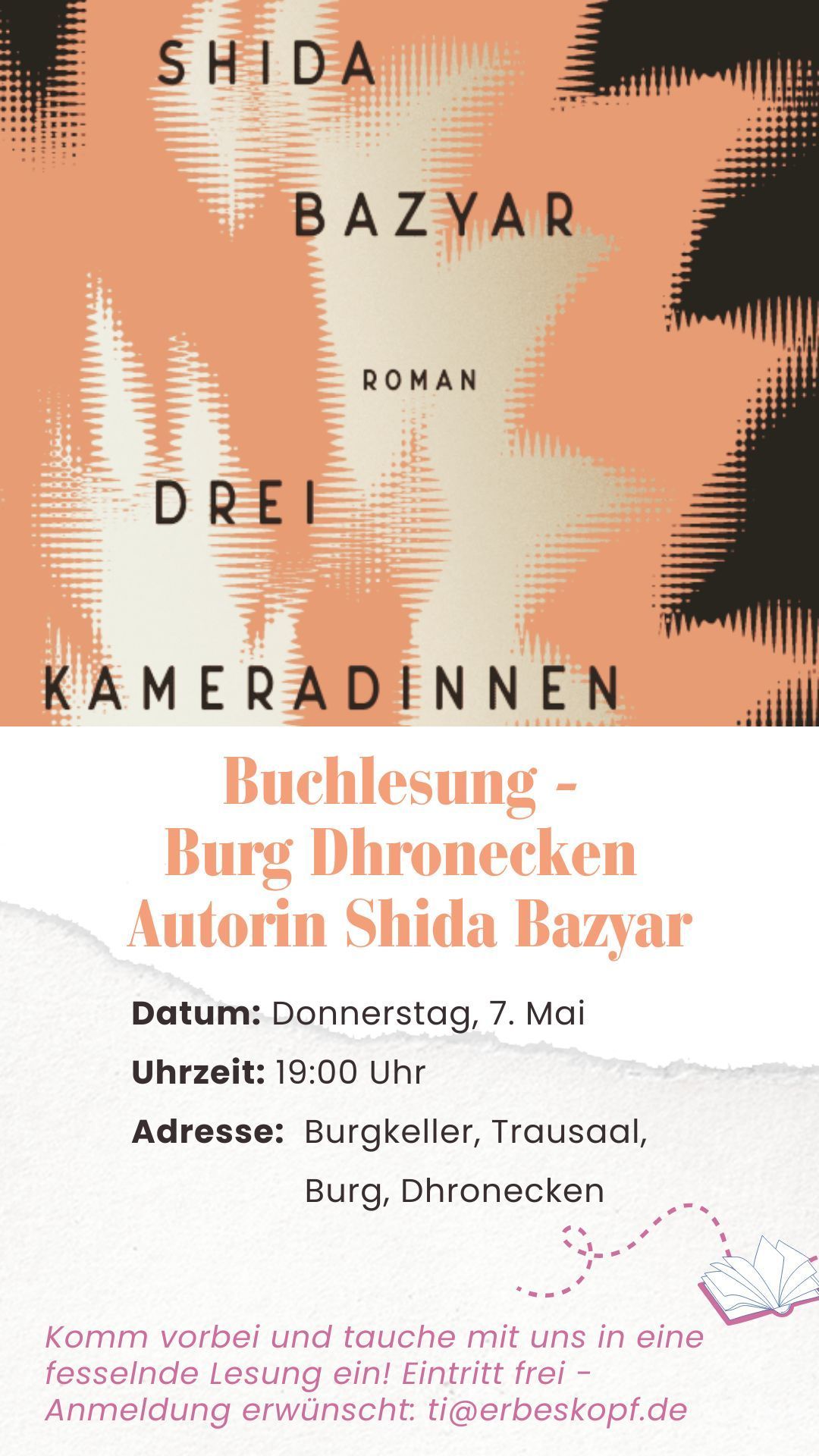 Weiß Pink Orange Fotografisch Lesung Buchhandel Bücher Papier Instagram Story - 1